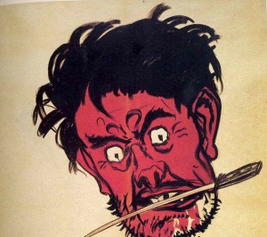 Modèle du psychopathe communiste des années 36. Coefficient de reconnaissance médiatique > 80%. Indice de terreur (valculé sur une cible CSP +) = 75%
